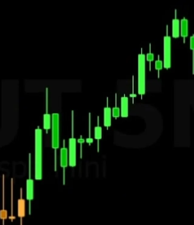 IFR Turbinado com candles em verde claro durante uma alta forte
